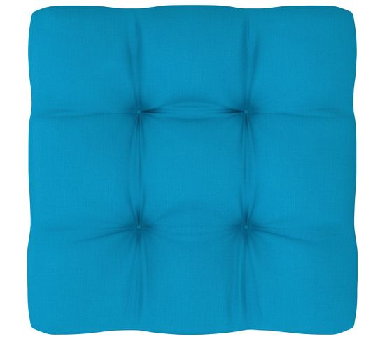 Coussin De Palette Bleu 60x60x10 Cm Tissu