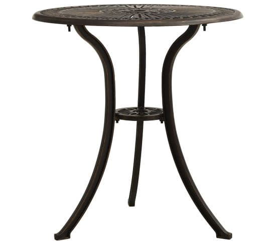 Table De Jardin Bronze 62x62x65 Cm Aluminium Coulé