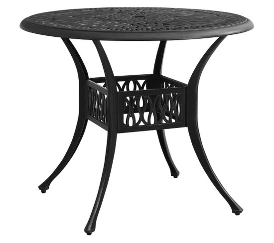 Table De Jardin Noir 90x90x74 Cm Aluminium Coulé