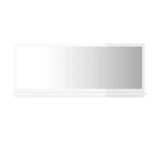 Miroir De Salle De Bain Blanc Brillant 90x10,5x37 Cm Aggloméré