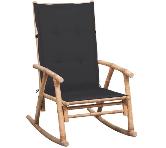 Chaise à bascule avec coussin Bambou