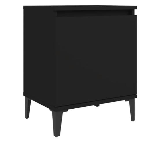 Table De Chevet Avec Pieds En Métal Noir 40x30x50 Cm
