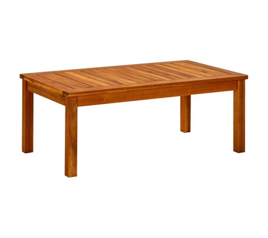 Table Basse De Jardin 90x50x36 Cm Bois Solide D'acacia