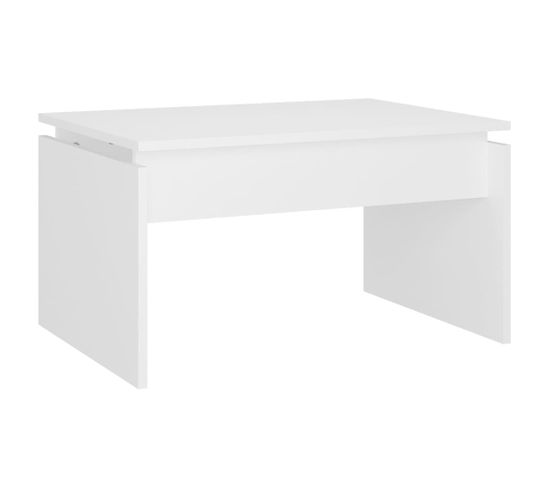 Table Basse Blanc 68x50x38 Cm Aggloméré