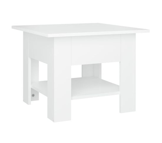 Table Basse Blanc 55x55x42 Cm Bois D'ingénierie