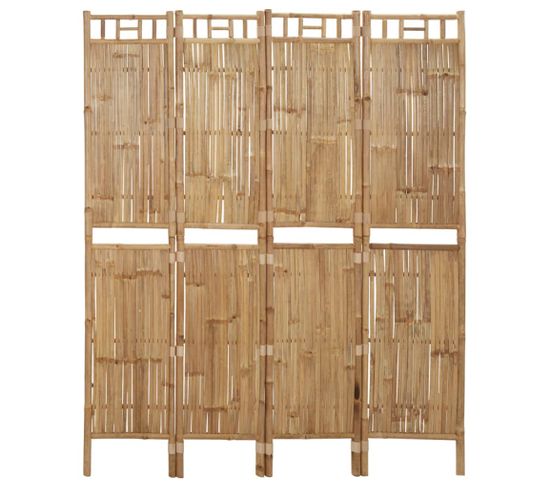 Paravent 4 Panneaux Bambou 160x180 Cm