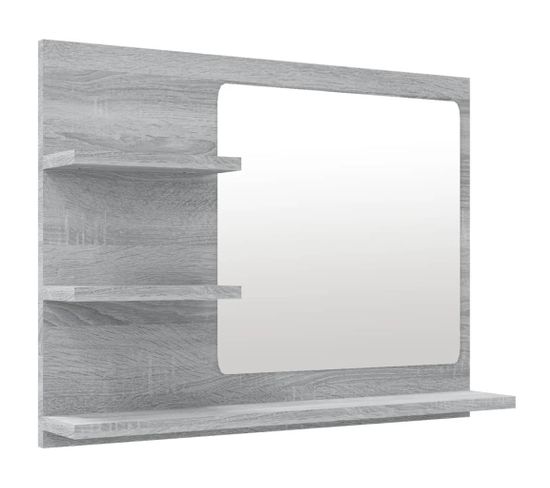 Miroir De Bain Sonoma Gris 60x10,5x45 Cm Bois D'ingénierie