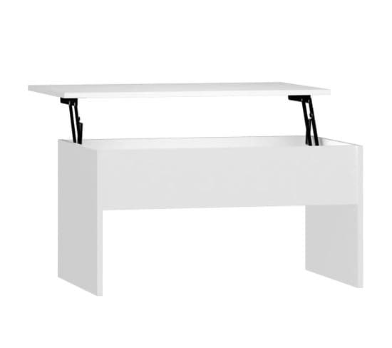 Table Basse Blanc 80x50,5x41,5 Cm Bois D'ingénierie