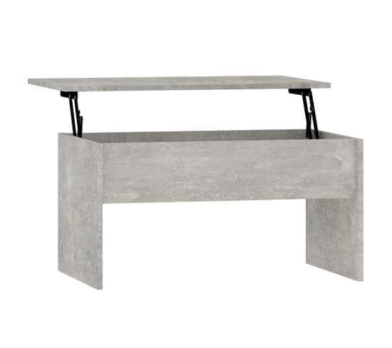 Table Basse Gris Béton 80x50,5x41,5 Cm Bois D'ingénierie