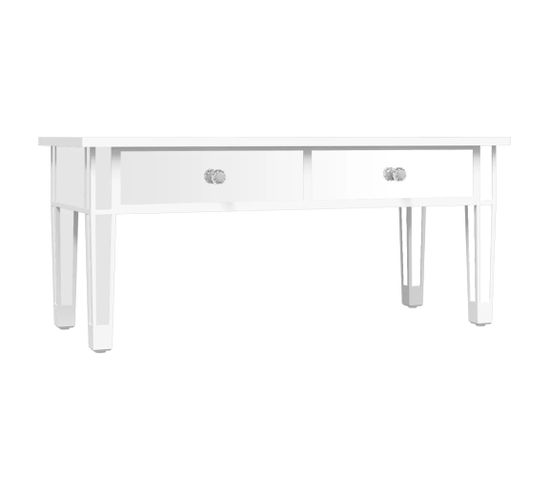Table Basse à Miroir 106x45x45 Cm Bois D'ingénierie Et Verre