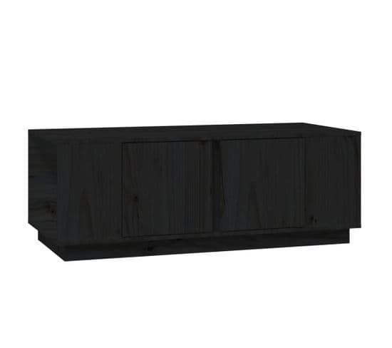 Table Basse Noir 110x50x40 Cm Bois Massif De Pin