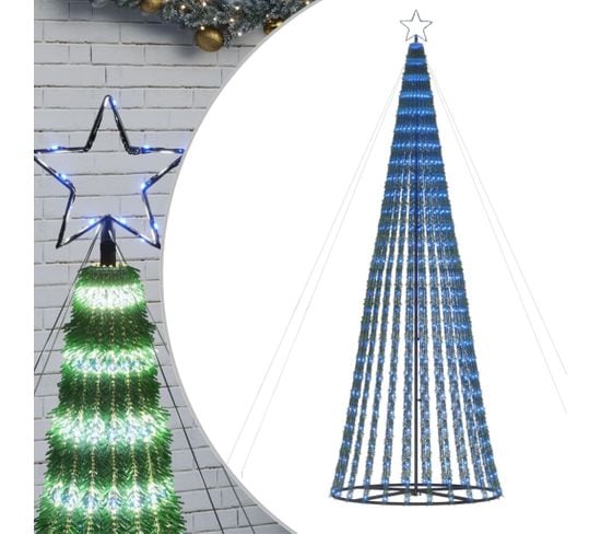 Arbre de Noël lumineux conique 688 LED bleu 300 cm