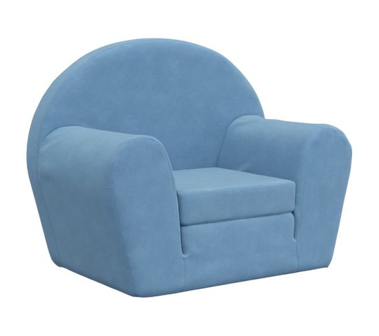 Canapé-lit Pour Enfants Bleu Peluche Douce
