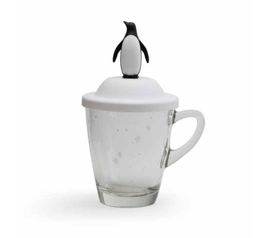 Mug Avec Couvercle Pingouin 350ml Transparent