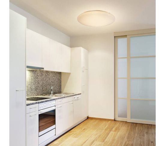 plafonnier led d 77 cm 50w bezzi blanc spot et plafonnier but