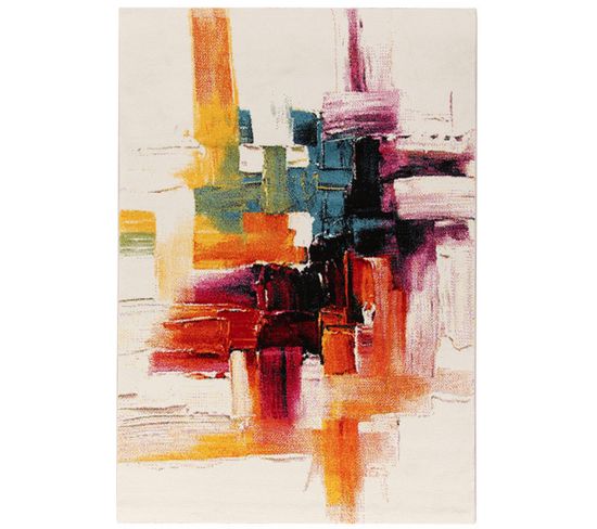 Tapis de salon moderne PIAZZA - Multicolore - 200x200 Cm