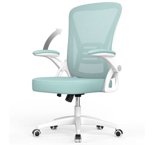 Chaise de bureau chaise de bureau ergonomique avec accoudoir rabattable à 90° support lombaire vert