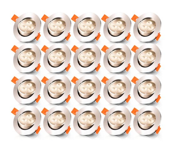 20x Spots LED Encastrables Orientables, Spots LED à Encastrer，spot Encastrable 3w, Spots Blanc Chaud