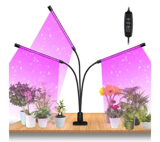 Lampe De Croissance,60 LED Spectre Complet Réglable Lampe Horticole Clipable Lampe De Plante