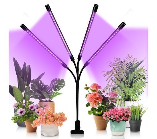 Lampe De Croissance 4 Têtes 80 LED 3 Éclairages Pour Plantes Grow Light