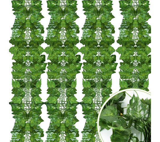Lierre Artificielle Plantes Guirlande Vigne 12 PCs 2.4m Exterieur  Décoration Pour Célébration, Mari
