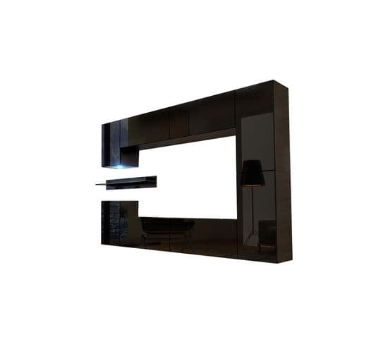 Ensemble Meuble TV Concept 13 Noir Brillant 240 Cm