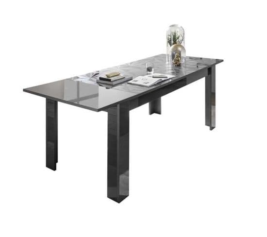 Table à Manger Extensible Luther Anthracite 137-185x79x90 Cm
