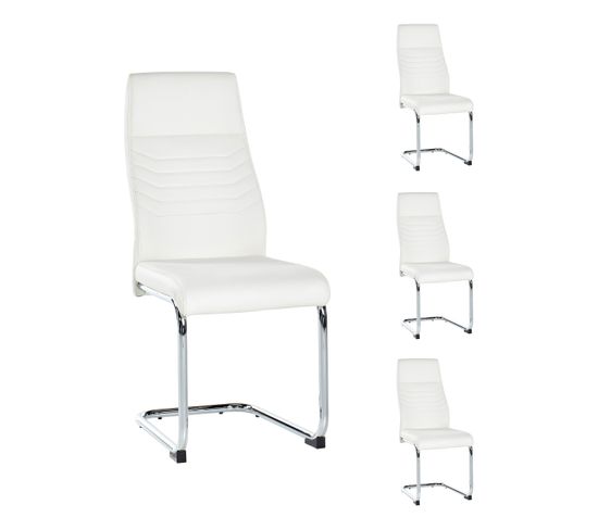 Lot de 4 chaises "FLAVIE" Blanc pour le prix de 3