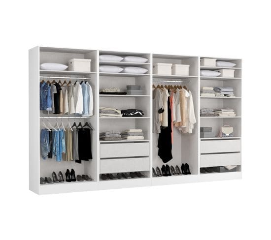 Armoire dressing blanc EXTENSO L.400 compo 12