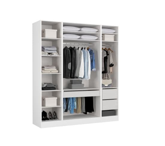 Armoire dressing blanc EXTENSO L.200 compo 5