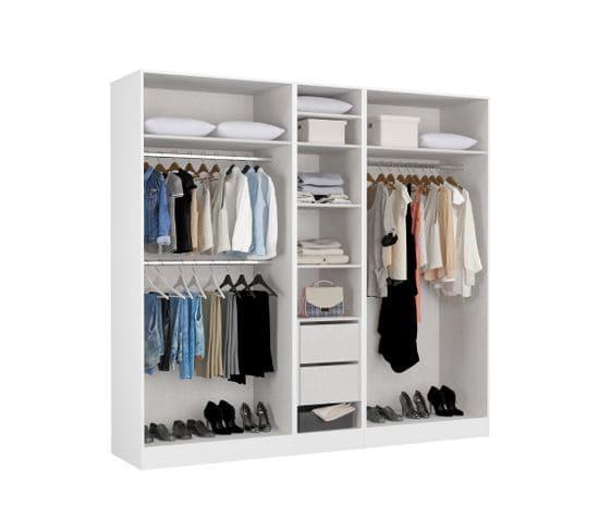 Armoire dressing blanc EXTENSO L.250 compo 6