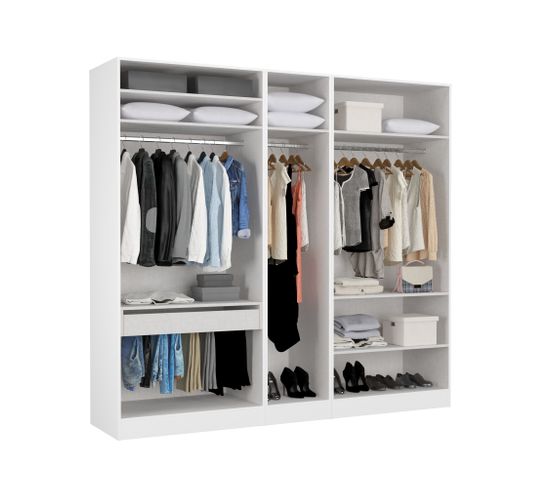 Armoire dressing blanc EXTENSO L.250 compo 7