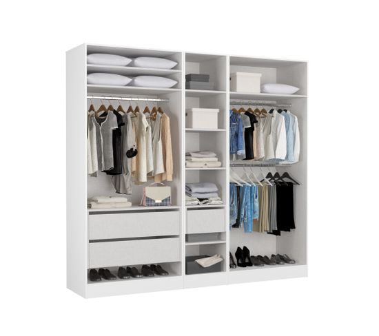 Armoire dressing blanc EXTENSO L.250 compo 8