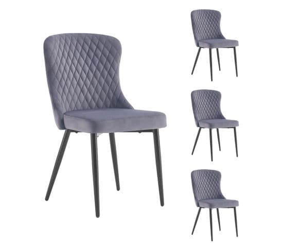 Lot de 4 chaises "ORA" gris pour le prix de 3