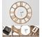 Horloge Murale Silencieuse De 40 Cm, Grande Horloge Ronde Pour Chambre Bureau Salon, Bois Naturel