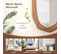 Miroir Mural Rustique Avec Cadre En Bois, Miroir Décoratif De Style Vintage, 66 X 89,5 Cm, Naturel