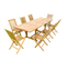 Salon De Jardin Teck Massif 8-10 Personnes - Table Rectangulaire + 8 Chaises Kajang
