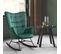 Fauteuil À Bascule Rocking Chair Fauteuil Relax Style Scandinave En Velours Vert Avec Pieds En Hêtre