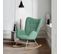 MEUBLES COSY Fauteuil À Bascule En Tissu Vert Scandinave,Rocking Chair,pour Salon, Chambre