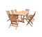 Salon De Jardin Teck Massif 8-10 Personnes - Table Rectangulaire + 6 Chaises + 2 Fauteuils Kajang