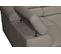 Canapé d'angle U convertible gauche PHOENIX cuir et croûte cuir gris clair
