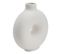 Vase en grès H. 28 cm Circle Blanc