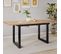 Table à manger extensible, table à manger de style industriel, chêne et noir, 180x80x75cm