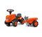 Porteur Tracteur Kubota Avec Remorque - Pelle Et Rateau - Orange
