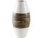 Vase En Bambou Naturel Et Laqué Blanc M1