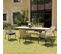 Malo - Salon De Jardin 6 Pers. - 1 Table Rectangulaire 180x100cm Et 6 Fauteuils En Cordage Beige Et