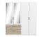 Armoire 4 portes 2 tiroirs L.179 cm READY imitation chêne kronberg et blanc