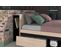 Lit 140x190 cm avec 2 tiroirs et tête de lit avec rangements LODGE imitation chêne et noir