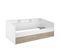 Lit banquette 90x190 ou 90x200 cm avec 2 tiroirs SLEEP imitation chêne et blanc.