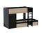 Lit superposé 90x190 cm TWIN avec armoire + 2 tiroirs imitation Chêne et noir